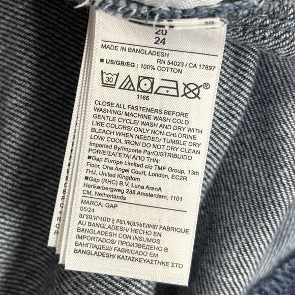 NWT GAP Size 20 Denim Cargo Wide Leg Jumpsuit Dark Blue Long Sleeve Full Zip - Picture 6 of 7